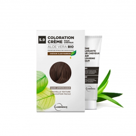 CHATAIN CLAIR MARRON N°5.9- COLORATION CRÈME ALOE VERA BIO